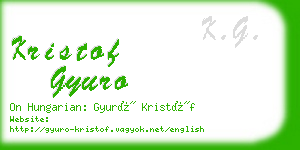 kristof gyuro business card